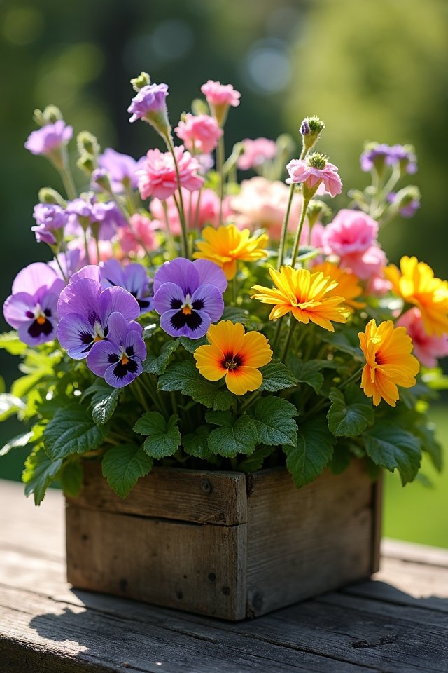 vibrant spring container blooms