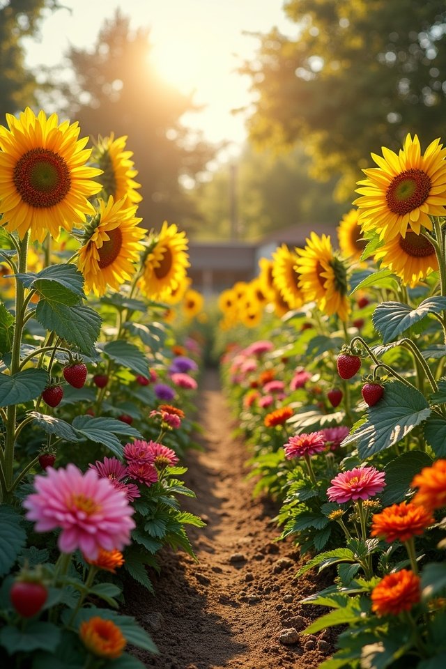 vibrant summer garden paradise