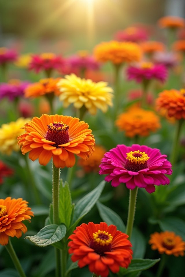 vibrant zinnias attract butterflies