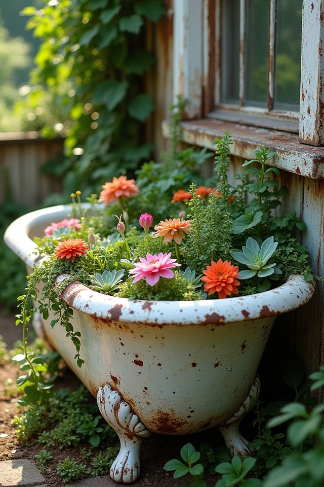 vintage bathtub garden oasis