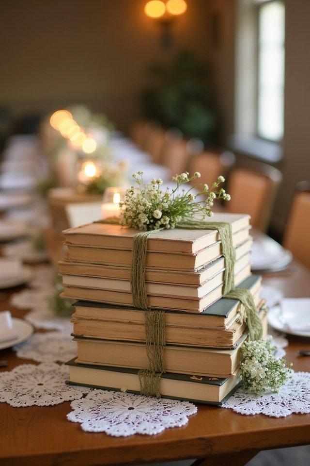 vintage book wedding decor