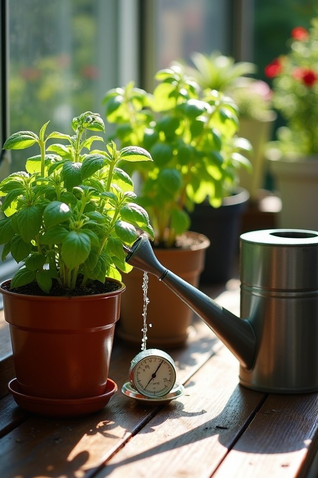 watering herbs for success