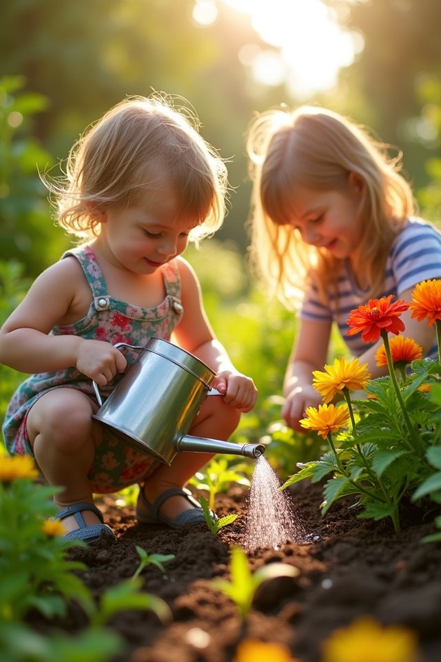 watering weeding plant care
