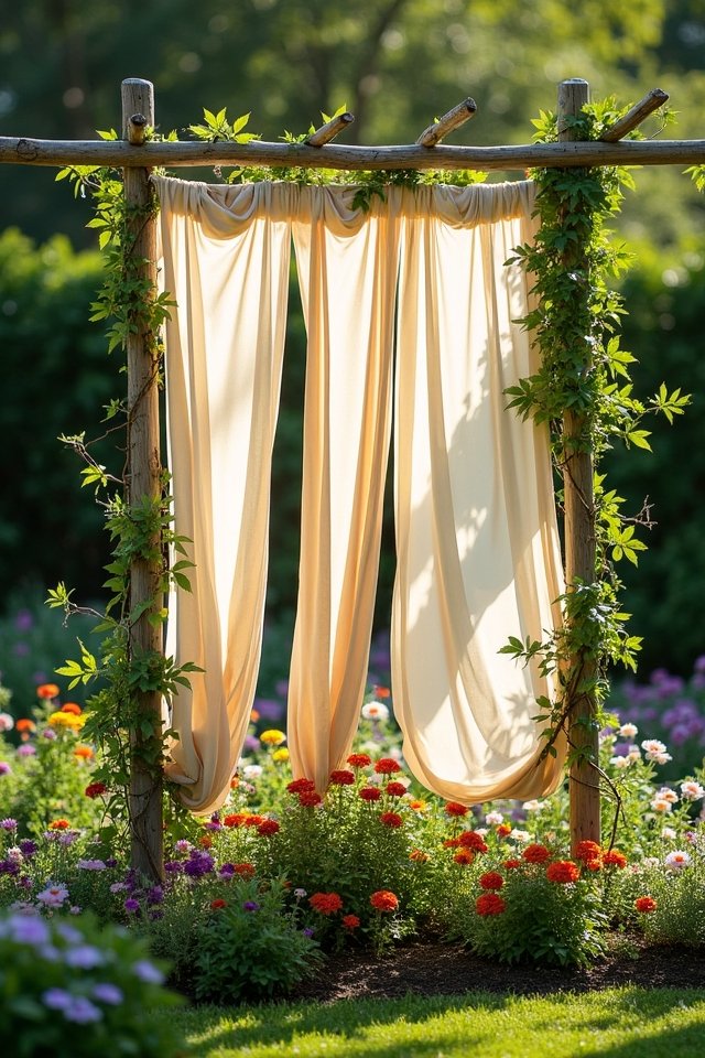 whimsical fabric trellis design