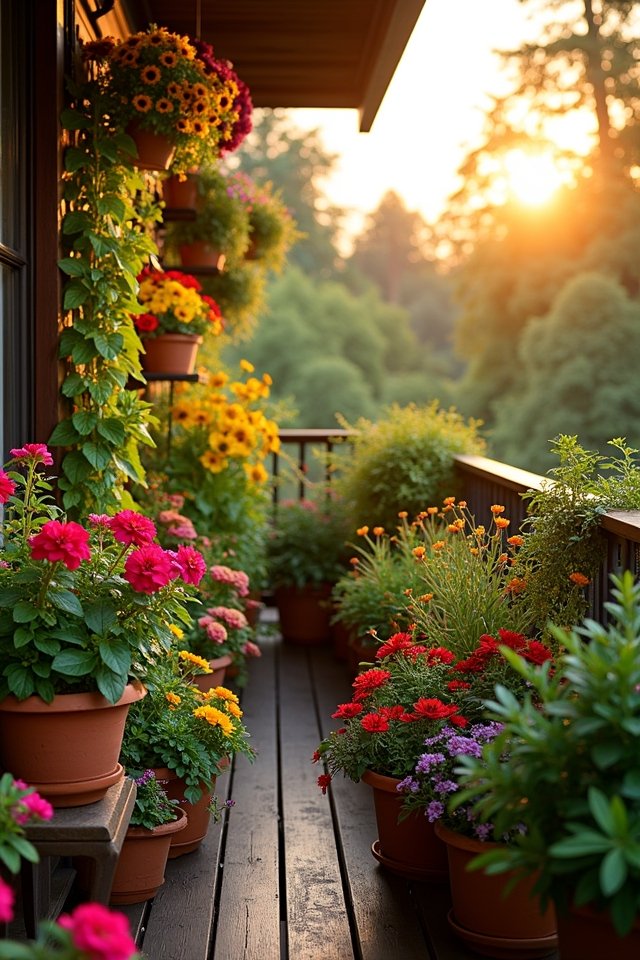 year round colorful balcony blooms