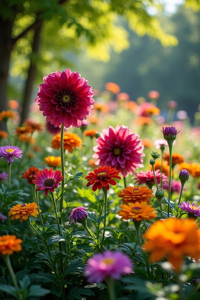 year round colorful flower garden