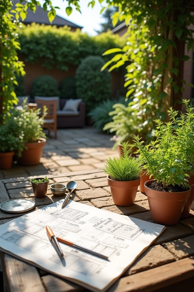 assess patio dimensions and sunlight