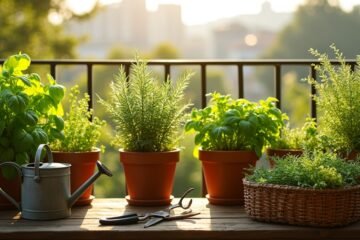 balcony herb garden care