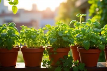 balcony herb garden setup