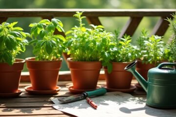 balcony herb garden setup