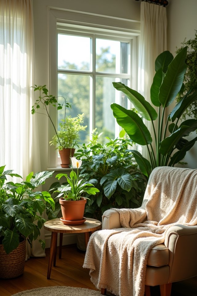 calming space with houseplants