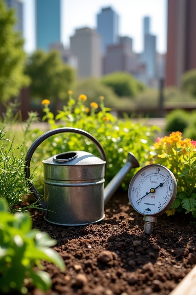 careful watering for plants