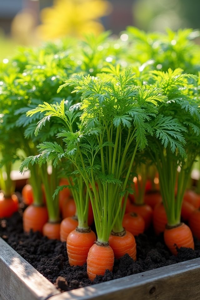 colorful container garden carrots