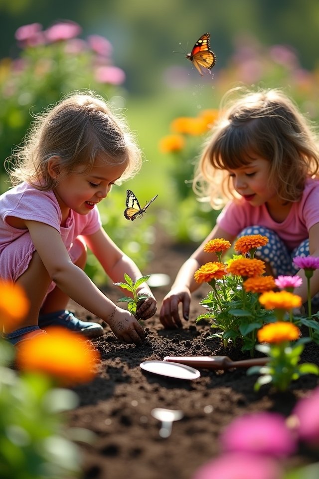 colorful flower bed creation