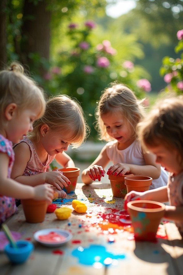 colorful flower pot painting