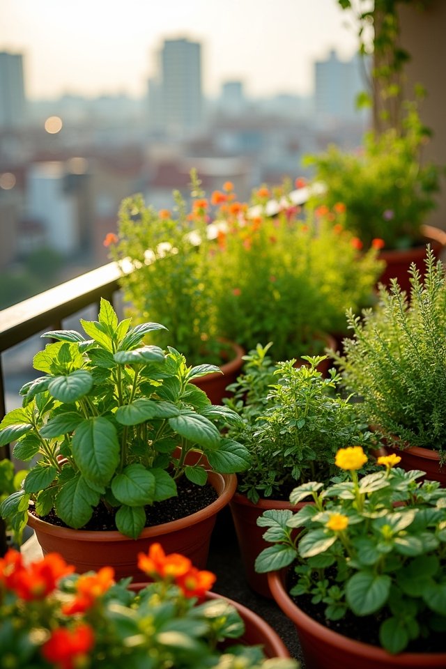 colorful herbs and flowers
