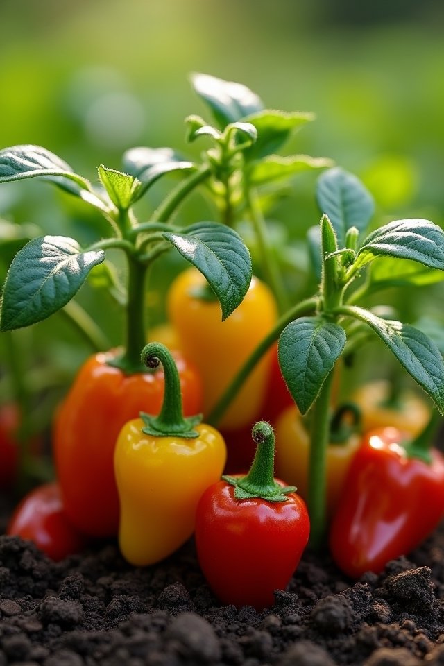 colorful miniature pepper garden