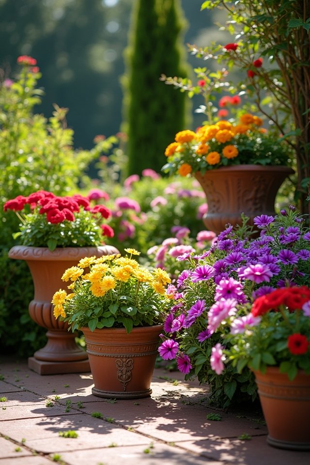 colorful patio flower combinations