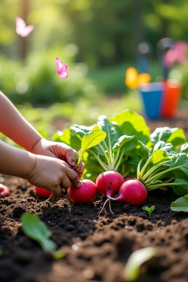 colorful quick growing radishes