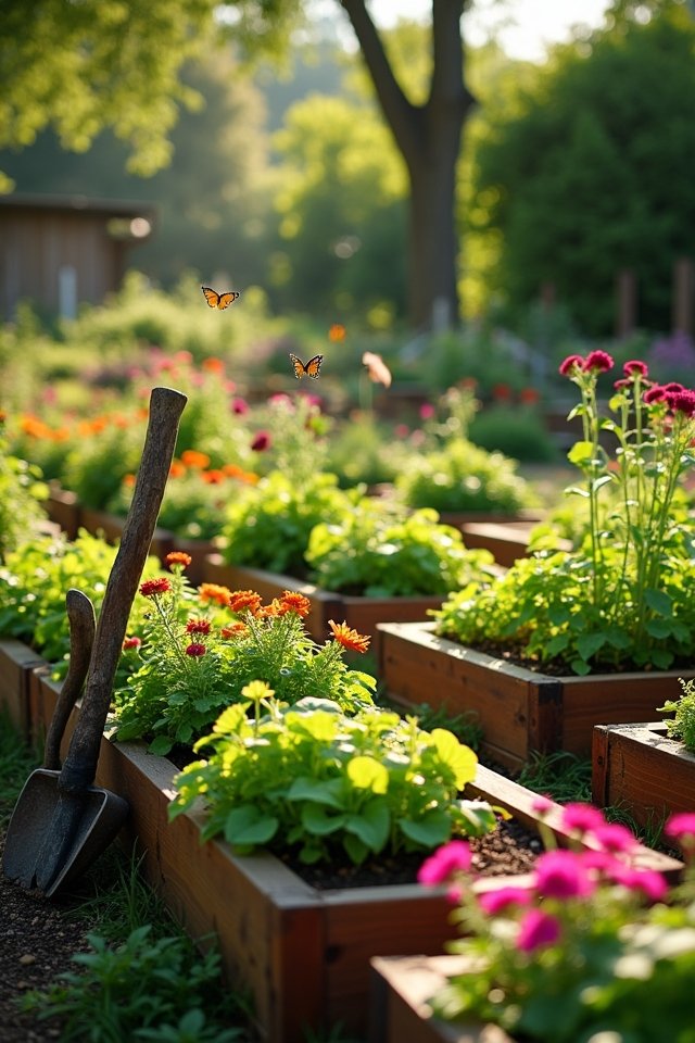 colorful raised bed gardens