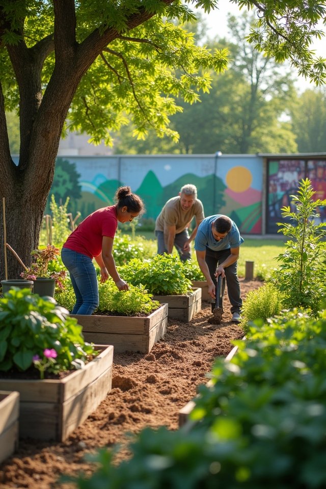 community gardening and sharing
