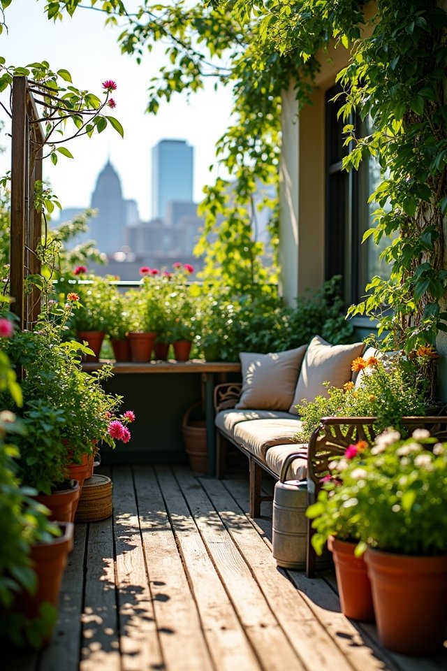 cozy balcony garden oasis