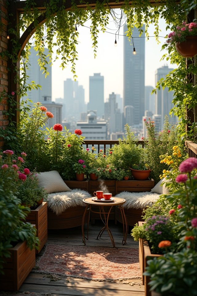 cozy balcony garden retreat