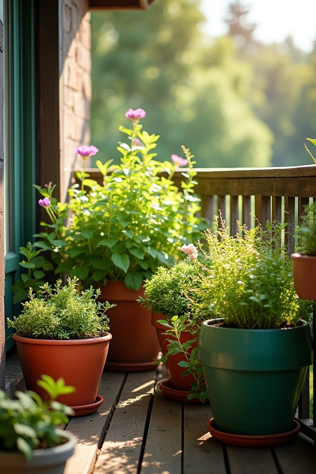 creative balcony container arrangements