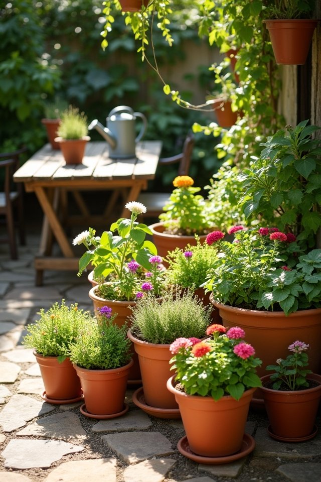 creative patio container selection