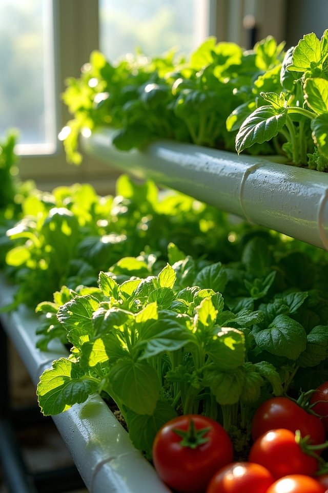 diverse plants in hydroponics