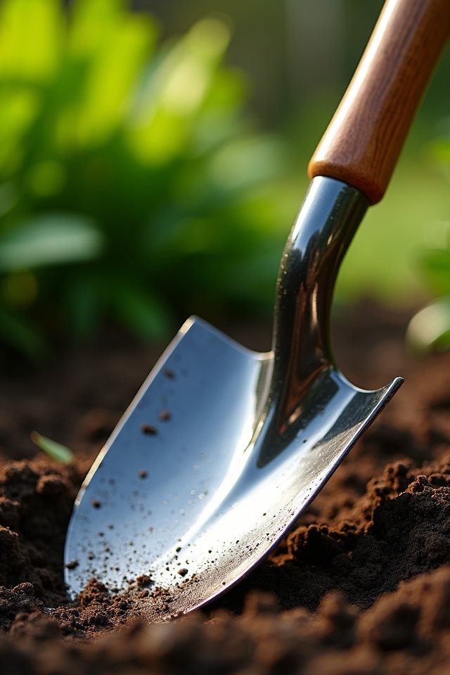 durable steel garden shovel