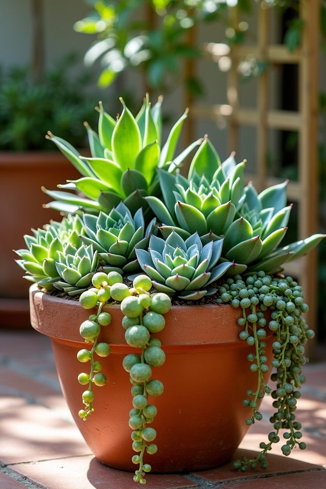 easy care patio succulents