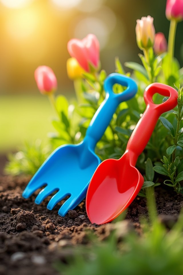 ergonomic colorful gardening tools