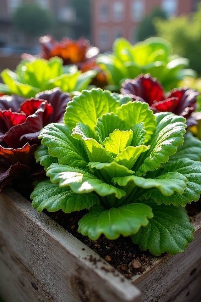 fresh greens in containers