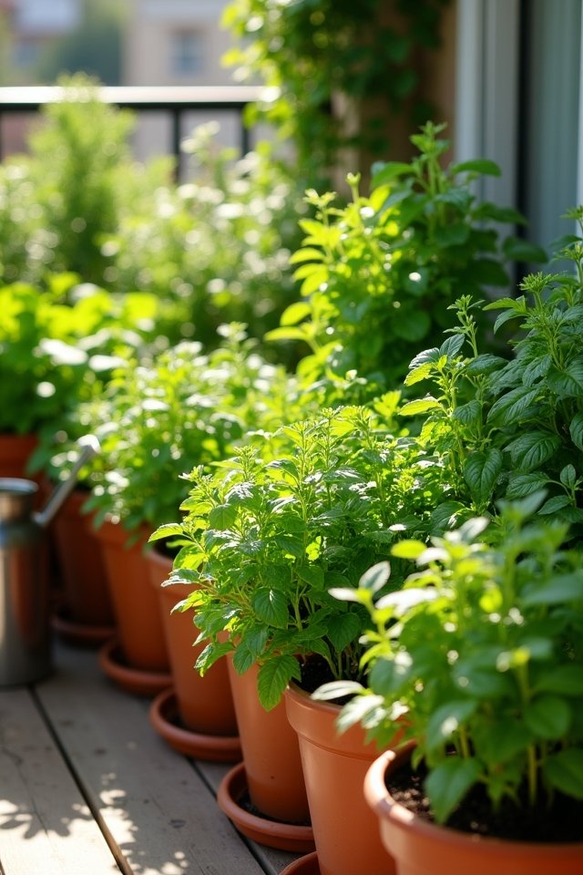 fresh herbs for balcony gardening