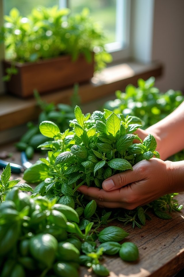 harvest herbs for flavor
