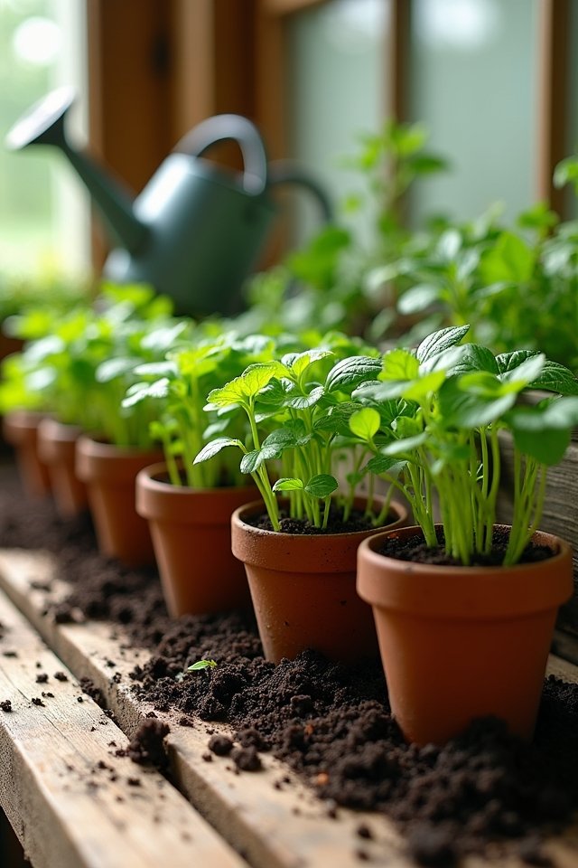 herb potting and soil