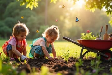 kids engaging in gardening