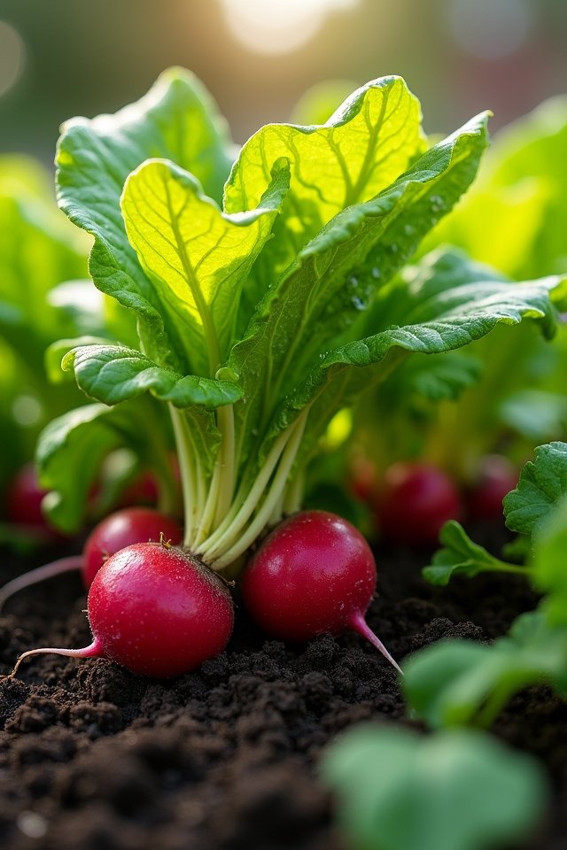 lettuce and radishes thrive together