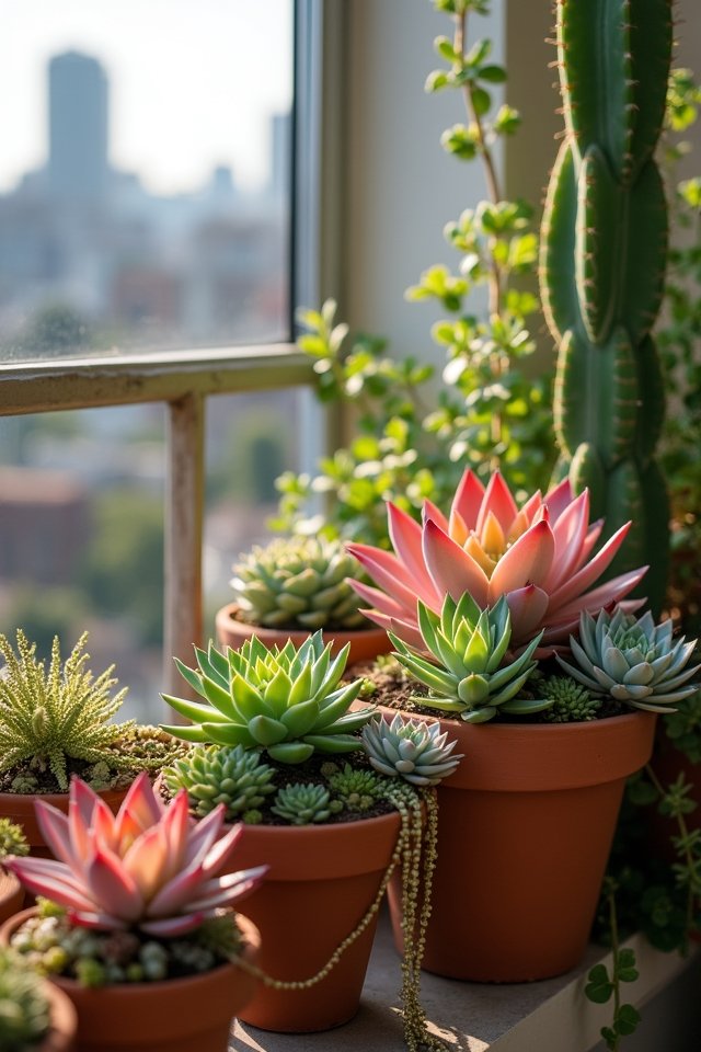 low maintenance succulent balcony oasis
