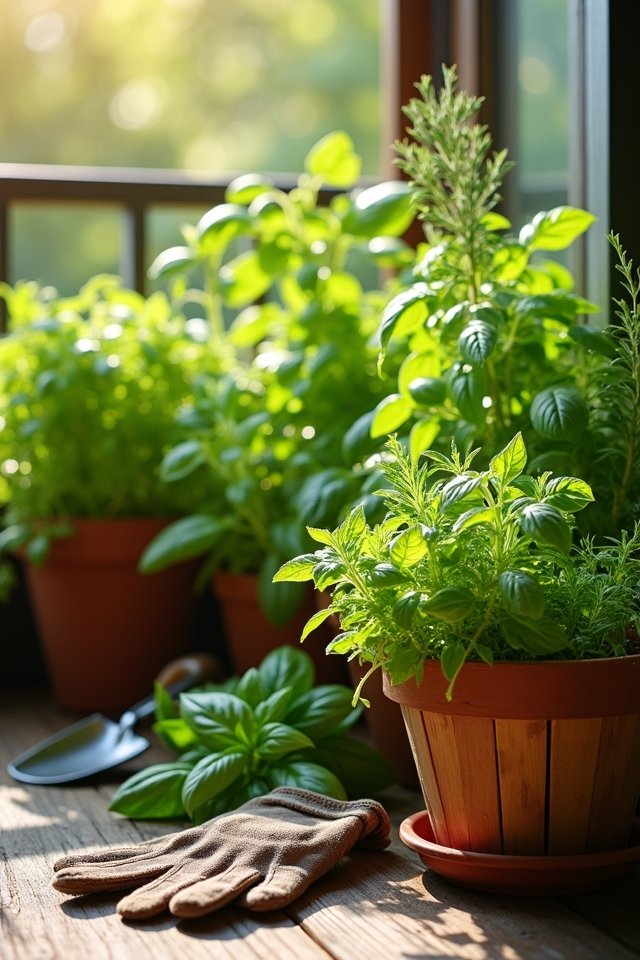 maintain and harvest herbs