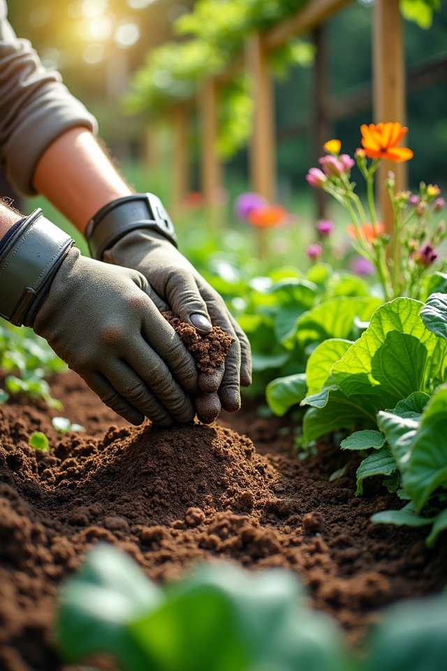 nurturing soil with nutrients