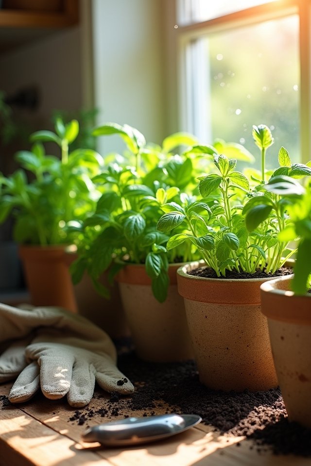 potting herbs for success