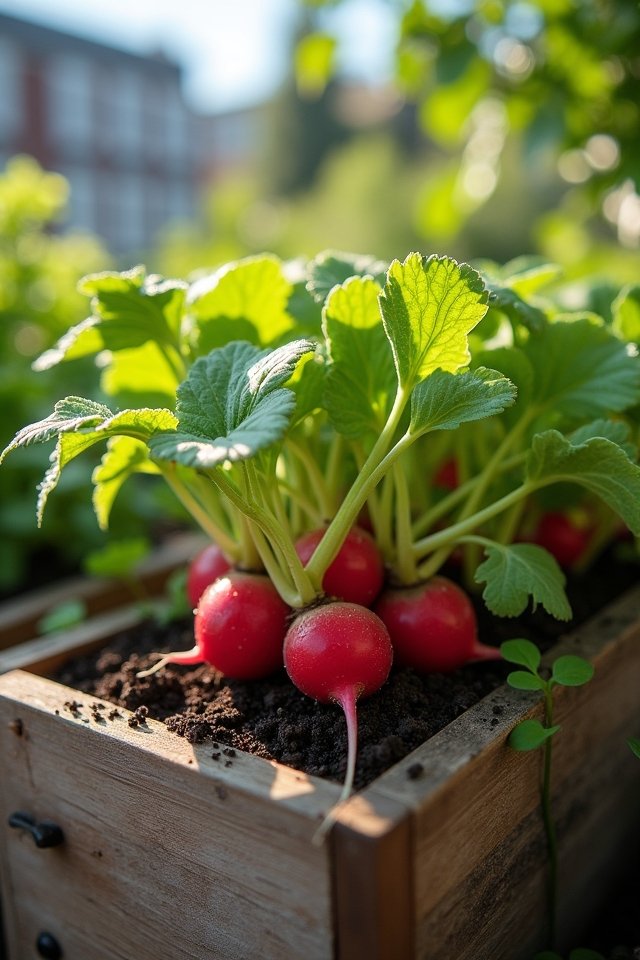 radishes thrive in small spaces