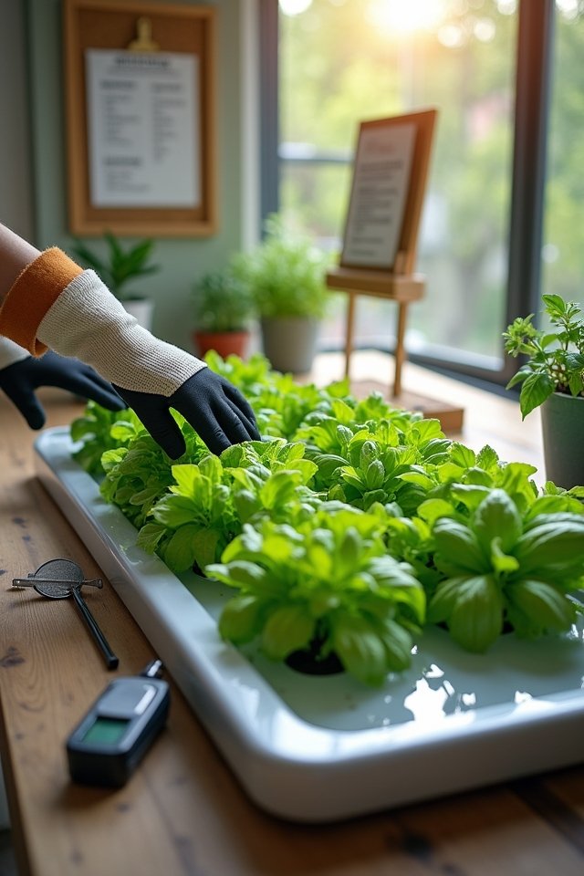regular hydroponic garden maintenance