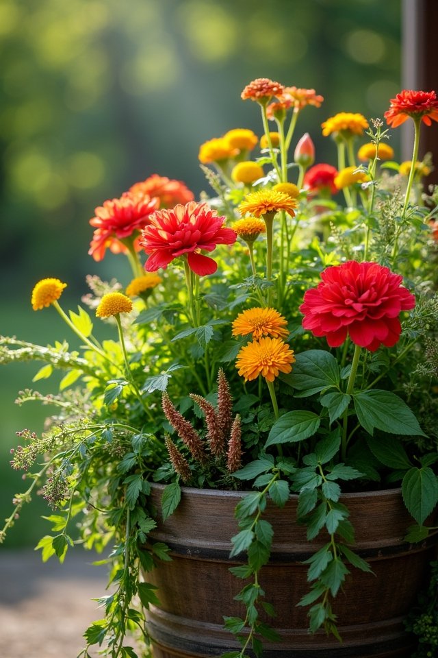 seasonal plant container arrangements