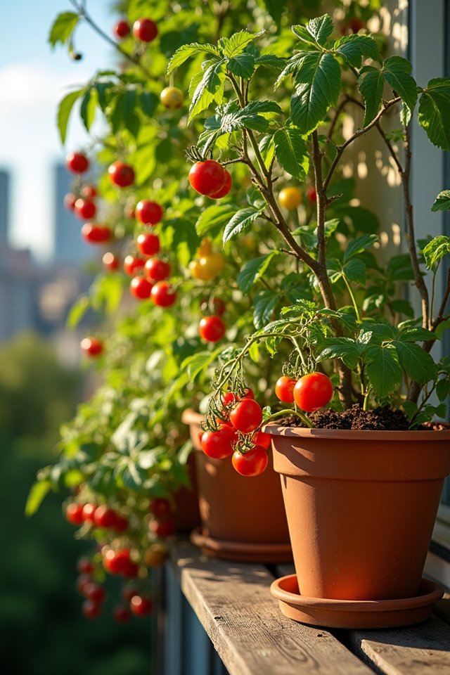 sun drenched cherry tomato garden