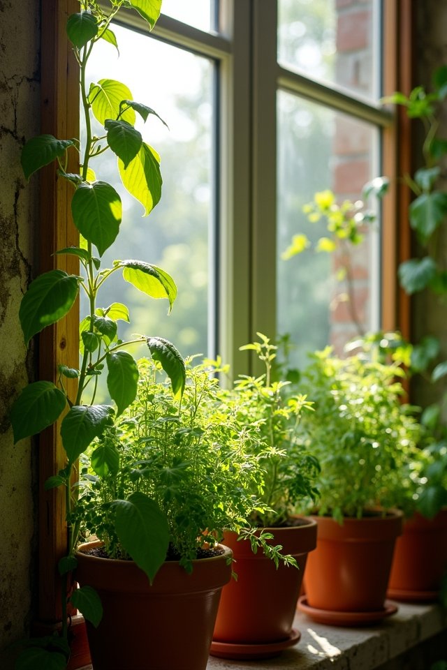 sunlit vertical garden installation