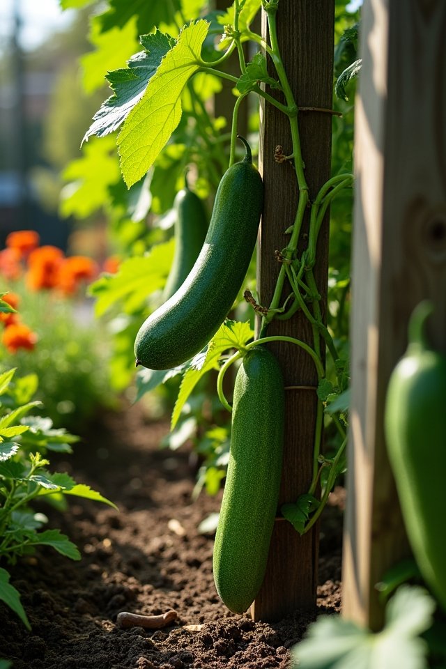 trellising cucumbers for growth