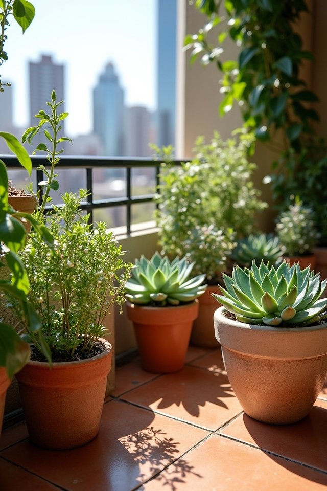 urban balcony succulent oasis